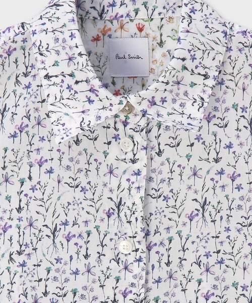 Paul Smith（ポールスミス）の「ウィメンズ "Water Colour Floral" 半袖シャツ / 165061 SH168（シャツ/ブラウス・レディース・オレンジ/パープル・38/40）」の3枚目の写真