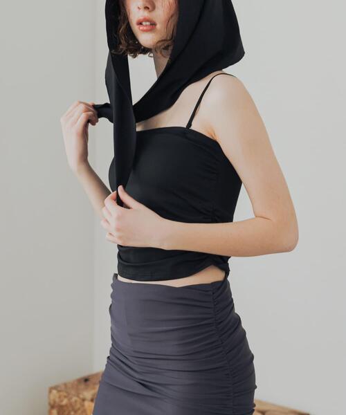 URBAN RESEARCH(アーバンリサーチ)の「『UVカット』Swim URBAN RESEARCH スイム サイドギャザーブラトップ(水着・レディース・ブラウン/ブラック・M/L/S/M)」の3枚目の写真