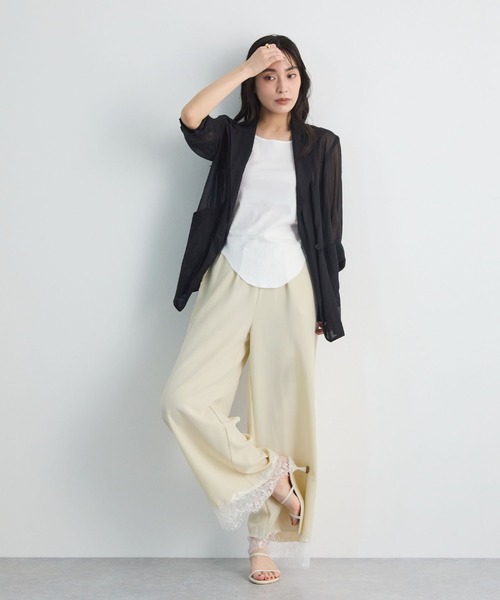 STELLA FISH(ステラフィッシュ)の「裾レースパンツ(その他パンツ・レディース・ブラック/アイボリー/ブラウン・MEDIUM/SMALL)」の13枚目の写真