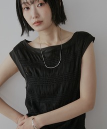 シャーリングシアーフレンチスリーブトップス