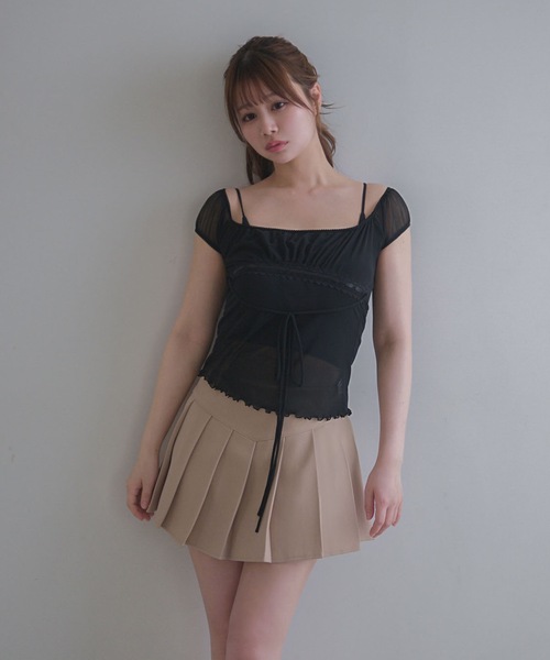 M DOLLY(エムドリー)の「Sheer riley mellow tops / シアーライリーメロウトップス(Tシャツ/カットソー・レディース・ホワイト/ブラック・FREE)」の8枚目の写真