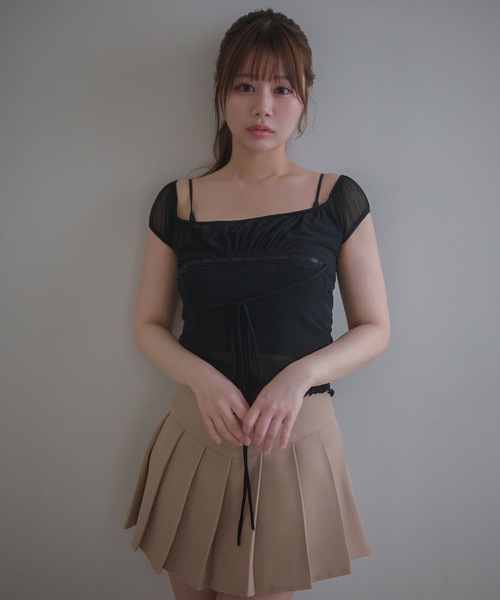 M DOLLY(エムドリー)の「Sheer riley mellow tops / シアーライリーメロウトップス(Tシャツ/カットソー・レディース・ホワイト/ブラック・FREE)」の12枚目の写真