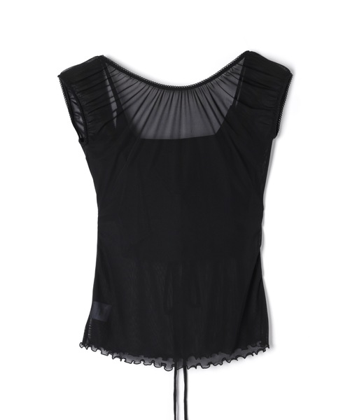 M DOLLY(エムドリー)の「Sheer riley mellow tops / シアーライリーメロウトップス(Tシャツ/カットソー・レディース・ホワイト/ブラック・FREE)」の15枚目の写真