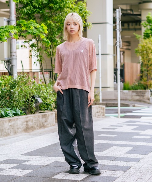 U.S. POLO ASSN.(ユーエスポロアッスン)の「【U.S. POLO ASSN./ユーエスポロアッスン】【とろみ素材 蒸れにくくさらさら】透かし編みニットTシャツ 透け感 涼しい サマーニット 高見え 上品(ニット/セーター・レディース・ピンク/ブラウン/オフホワイト/ブラック・MEDIUM/LARGE)」の22枚目の写真