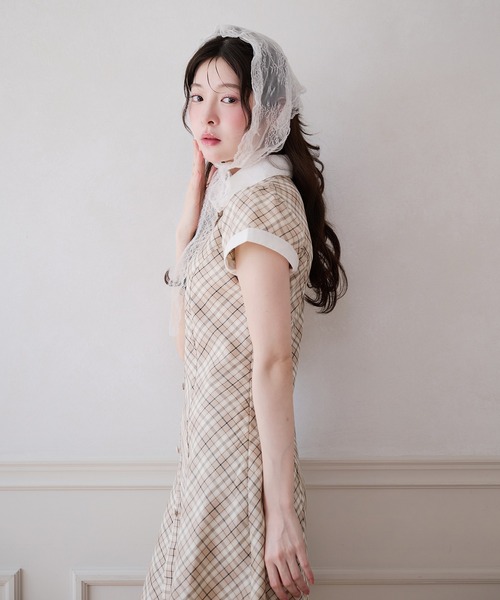 fupel(フぺル)の「collar check mini onepiece / 襟付きチェックミニワンピース(ワンピース・レディース・ベージュ/ブラック・FREE)」の22枚目の写真