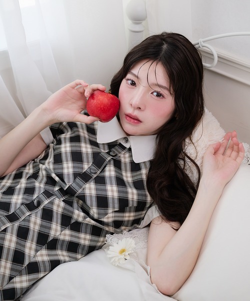 fupel(フぺル)の「collar check mini onepiece / 襟付きチェックミニワンピース(ワンピース・レディース・ベージュ/ブラック・FREE)」の21枚目の写真