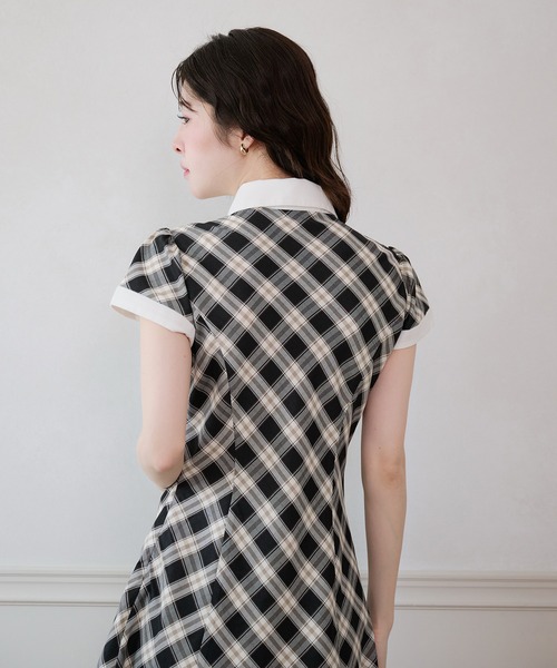 fupel(フぺル)の「collar check mini onepiece / 襟付きチェックミニワンピース(ワンピース・レディース・ベージュ/ブラック・FREE)」の14枚目の写真