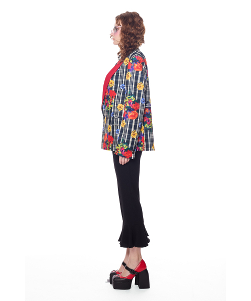 GREEDILOUS(グリディアス)の「Joy Emblem Check Flower double Blazer(テーラードジャケット・レディース・その他・X-SMALL/SMALL/MEDIUM/LARGE)」の4枚目の写真