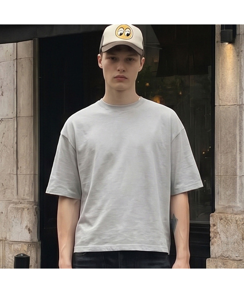 DWSE(ディーダブリューエスイー)の「エッセンシャルクロップ半袖Tシャツ_5カラー(Tシャツ/カットソー・メンズ・チャコール/ホワイト/ライトグレー/ブラック/アッシュグレー・SMALL/MEDIUM/LARGE/X-LARGE)」の3枚目の写真