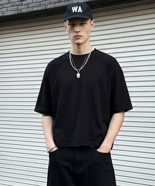 DWSE(ディーダブリューエスイー)の「エッセンシャルクロップ半袖Tシャツ_5カラー(Tシャツ/カットソー・メンズ・チャコール/ホワイト/ライトグレー/ブラック/アッシュグレー・SMALL/MEDIUM/LARGE/X-LARGE)」の7枚目の写真