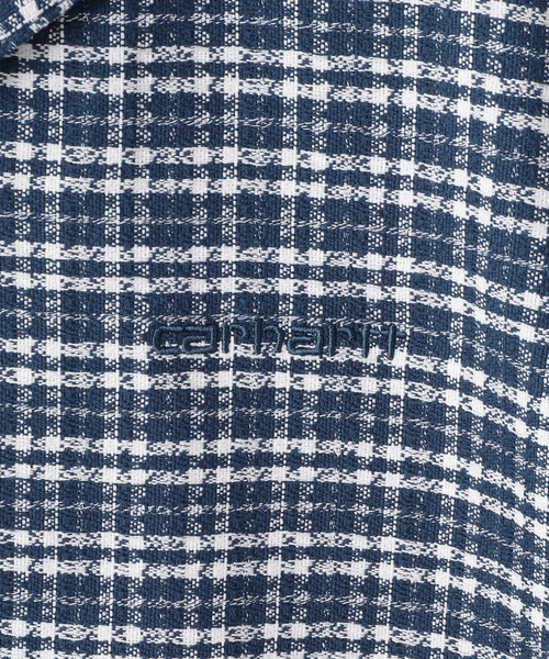 Carhartt WIP(カーハートダブリューアイピー)の「CARHARTT WIP / カーハート ダブリューアイピー S/S KANDER SHIRT(シャツ/ブラウス・メンズ・ブルー/オレンジ・LARGE/MEDIUM)」の4枚目の写真