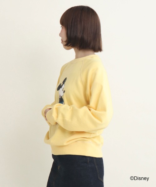 CHILD WOMAN(チャイルドウーマン)の「ミッキー/プリント クルーネックスウェット(スウェット・レディース・グレー/ブラウン/サックスブルー/ピンク/イエロー・FREE)」の20枚目の写真