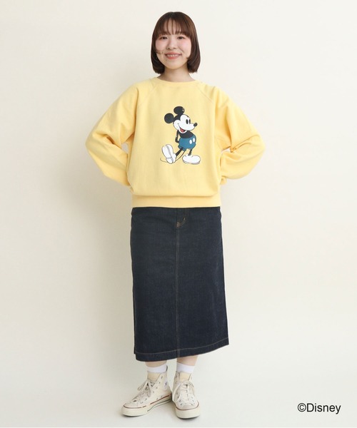 CHILD WOMAN(チャイルドウーマン)の「ミッキー/プリント クルーネックスウェット(スウェット・レディース・グレー/ブラウン/サックスブルー/ピンク/イエロー・FREE)」の17枚目の写真