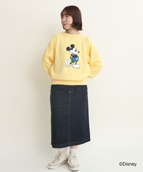 CHILD WOMAN(チャイルドウーマン)の「ミッキー/プリント クルーネックスウェット(スウェット・レディース・グレー/ブラウン/サックスブルー/ピンク/イエロー・FREE)」の22枚目の写真