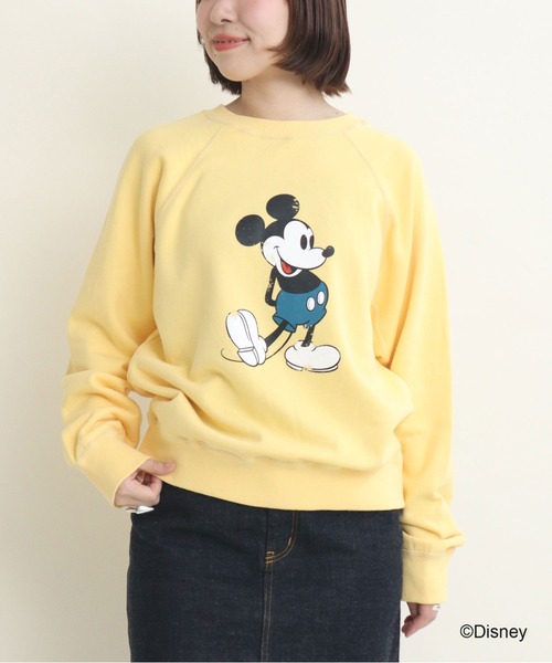 CHILD WOMAN(チャイルドウーマン)の「ミッキー/プリント クルーネックスウェット(スウェット・レディース・グレー/ブラウン/サックスブルー/ピンク/イエロー・FREE)」の18枚目の写真