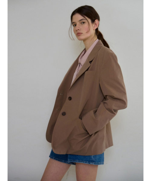UNNOUT（アナウト）の「DAILY COTTON JACKET BROWN（テーラードジャケット・レディース・その他・FREE）」の2枚目の写真