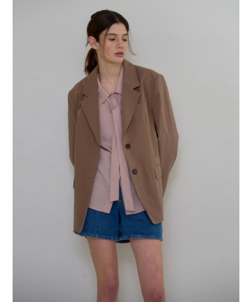 UNNOUT（アナウト）の「DAILY COTTON JACKET BROWN（テーラードジャケット・レディース・その他・FREE）」の3枚目の写真