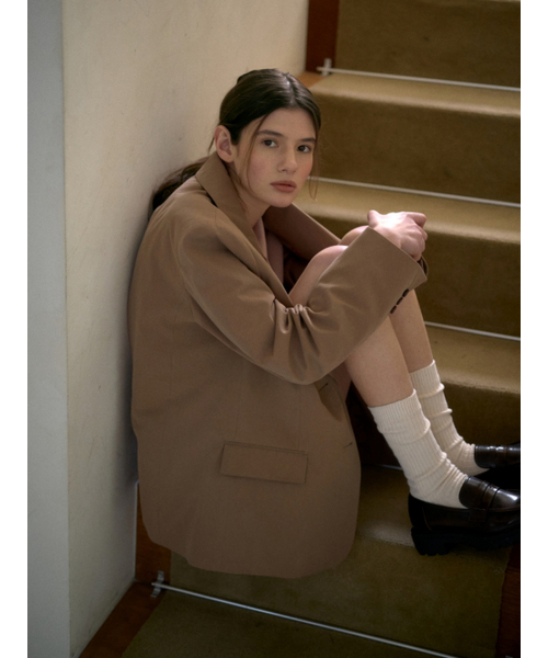 UNNOUT（アナウト）の「DAILY COTTON JACKET BROWN（テーラードジャケット・レディース・その他・FREE）」の4枚目の写真