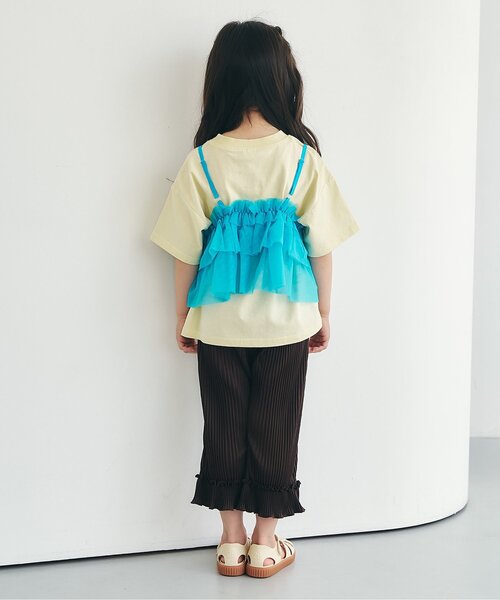 apres les cours(アプレレクール)の「カラフルフリルチュールビスチェ(ベスト・キッズ・サックスブルー/ブラウン/チェック・100/120/140)」の10枚目の写真