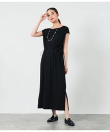 【接触冷感・肌離れ素材】ウエストシャーリングワンピース