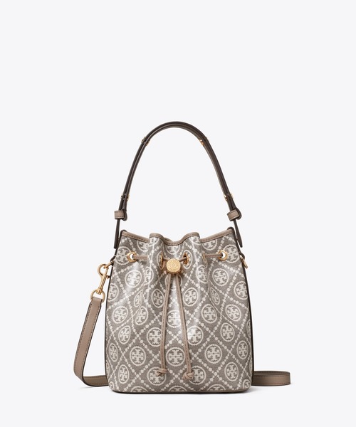 TORY BURCH（トリーバーチ）の「Tモノグラム コーテッドジャガード バケットバッグ（ショルダーバッグ・レディース・ダークブラウン・ONE SIZE）」の6枚目の写真