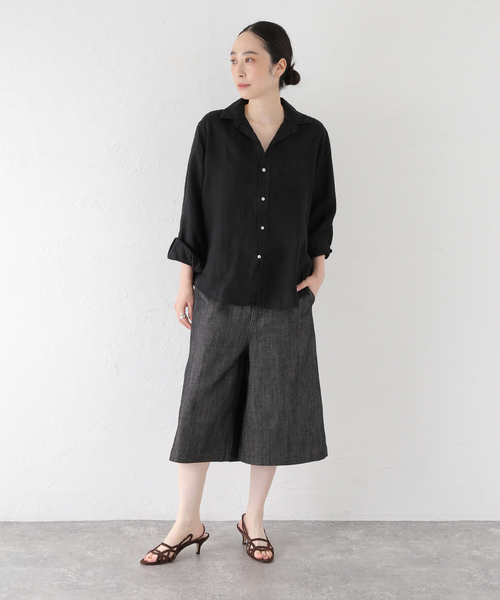 Frank&Eileen(フランクアンドアイリーン)の「Frank&Eileen/フランク&アイリーン WASHED LINEN シャツ(シャツ/ブラウス・レディース・ブラック・X-SMALL)」の3枚目の写真