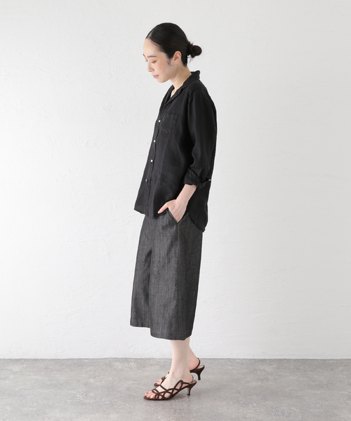 Frank&Eileen(フランクアンドアイリーン)の「Frank&Eileen/フランク&アイリーン WASHED LINEN シャツ(シャツ/ブラウス・レディース・ブラック・X-SMALL)」の4枚目の写真