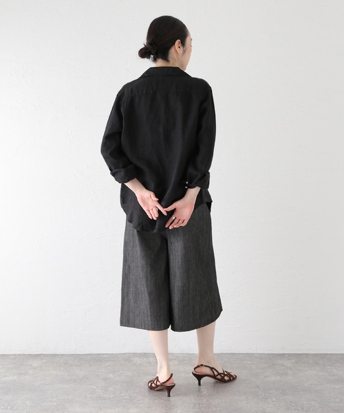 Frank&Eileen(フランクアンドアイリーン)の「Frank&Eileen/フランク&アイリーン WASHED LINEN シャツ(シャツ/ブラウス・レディース・ブラック・X-SMALL)」の5枚目の写真