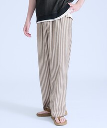 ABAHOUSE（アバハウス）の「リネンライク ストライプ ワイド イージーパンツ（その他パンツ）」