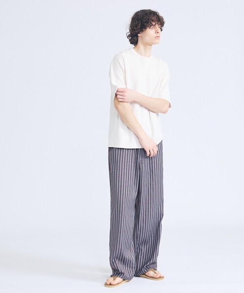 ABAHOUSE(アバハウス)の「リネンライク ストライプ ワイド イージーパンツ(その他パンツ・メンズ・グレイッシュブルー/ベージュ/チャコールグレー・46/48)」の14枚目の写真