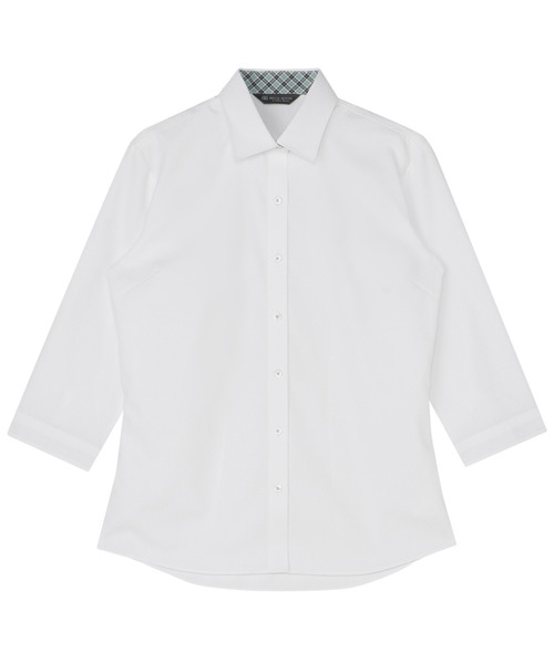 TOKYO SHIRTS(トウキョウシャツ)の「【透け防止】 形態安定ノンアイロン ワイド 7分袖ビジネスワイシャツ(ビジネスシャツ・レディース・ホワイト・XL/S/M/L/LL)」の1枚目の写真