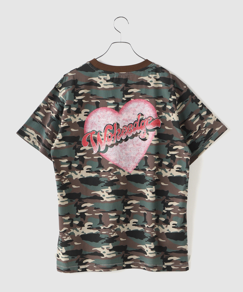 WOKE EDGE(ウォークエッジ)の「WOKE EDGE / ウォークエッジ Blonde Heart Tee(Tシャツ/カットソー・メンズ・カーキ/ブラック・LARGE/MEDIUM)」の4枚目の写真