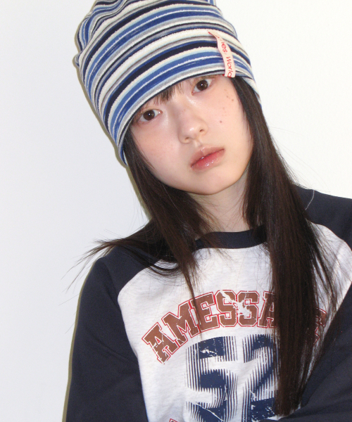 AMESWORLDWIDE(アメスワールドワイド)の「SOFT STRIPE BEANIE BLUE(ニットキャップ/ビーニー・レディース・その他・FREE)」の5枚目の写真