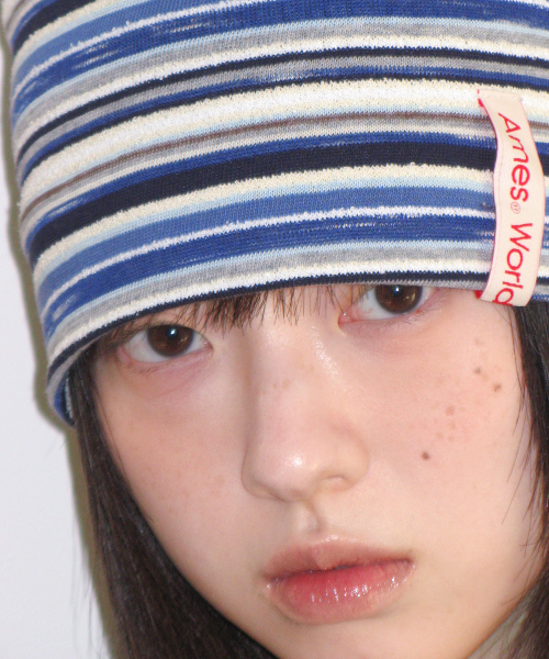 AMESWORLDWIDE(アメスワールドワイド)の「SOFT STRIPE BEANIE BLUE(ニットキャップ/ビーニー・レディース・その他・FREE)」の7枚目の写真