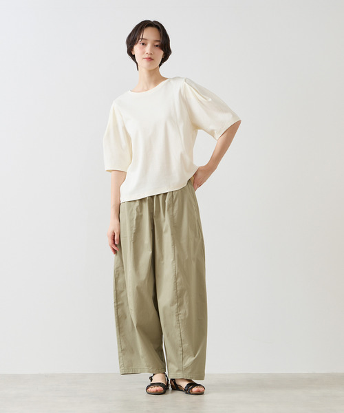 MELROSE claire(メルローズ クレール)の「【微光沢シルケットスムースタックスリーブプルオーバー】(Tシャツ/カットソー・レディース・ブラウン/チャコールグレー/クリーム・FREE)」の4枚目の写真