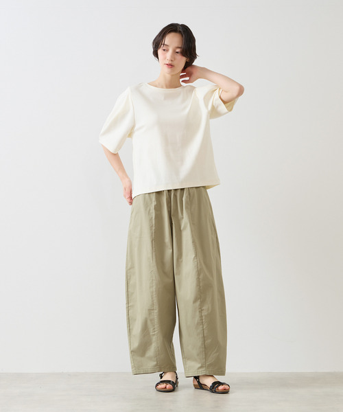 MELROSE claire(メルローズ クレール)の「【微光沢シルケットスムースタックスリーブプルオーバー】(Tシャツ/カットソー・レディース・ブラウン/チャコールグレー/クリーム・FREE)」の5枚目の写真