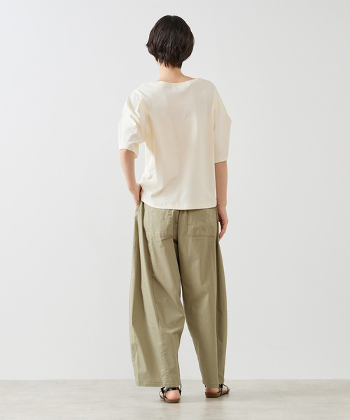 MELROSE claire(メルローズ クレール)の「【微光沢シルケットスムースタックスリーブプルオーバー】(Tシャツ/カットソー・レディース・ブラウン/チャコールグレー/クリーム・FREE)」の7枚目の写真