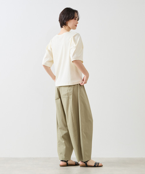 MELROSE claire(メルローズ クレール)の「【微光沢シルケットスムースタックスリーブプルオーバー】(Tシャツ/カットソー・レディース・ブラウン/チャコールグレー/クリーム・FREE)」の8枚目の写真
