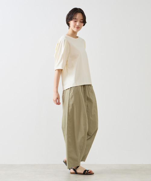 MELROSE claire(メルローズ クレール)の「【微光沢シルケットスムースタックスリーブプルオーバー】(Tシャツ/カットソー・レディース・ブラウン/チャコールグレー/クリーム・FREE)」の9枚目の写真