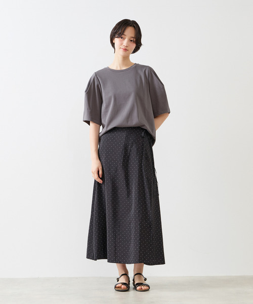 MELROSE claire(メルローズ クレール)の「【微光沢シルケットスムースタックスリーブプルオーバー】(Tシャツ/カットソー・レディース・ブラウン/チャコールグレー/クリーム・FREE)」の17枚目の写真