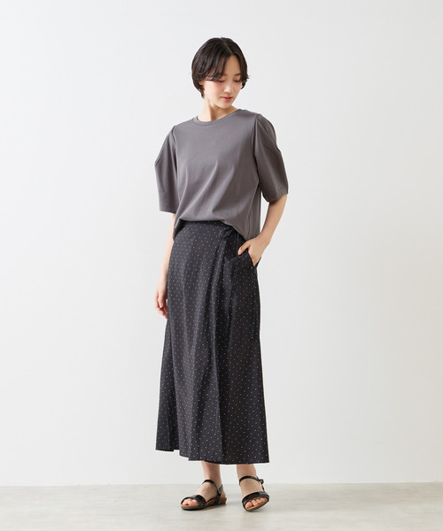 MELROSE claire(メルローズ クレール)の「【微光沢シルケットスムースタックスリーブプルオーバー】(Tシャツ/カットソー・レディース・ブラウン/チャコールグレー/クリーム・FREE)」の18枚目の写真