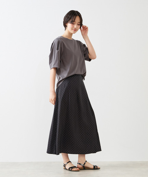 MELROSE claire(メルローズ クレール)の「【微光沢シルケットスムースタックスリーブプルオーバー】(Tシャツ/カットソー・レディース・ブラウン/チャコールグレー/クリーム・FREE)」の22枚目の写真