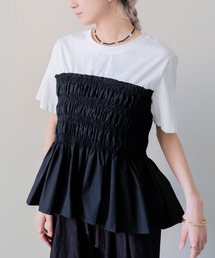 Shirring Bustier Docking Top(シャーリングビスチェドッキングトップス)