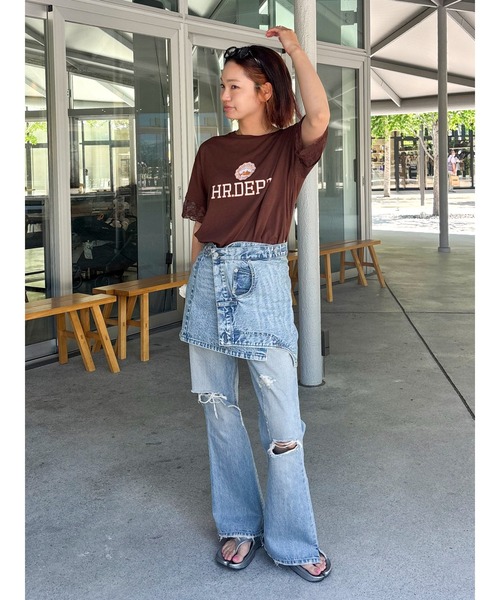 Ungrid（アングリッド）の「カレッジロゴレースコンビTee（Tシャツ/カットソー・レディース・オフホワイト/ブラウン・FREE）」の21枚目の写真