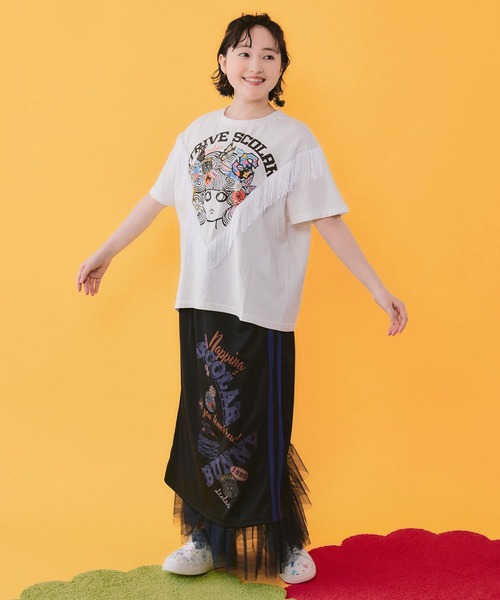 ScoLar(スカラー)の「162652:ジャージライク生地×裏地チュールスカート(スカート・レディース・ブラック/ネイビー/グリーン・M)」の20枚目の写真