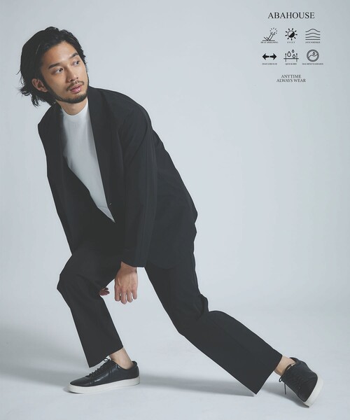 ABAHOUSE GRAY(アバハウスグレイ)の「【リラックスフィット】360°ストレッチ リップストップ スラックス /セットアップ対応(スラックス・メンズ・チャコールグレー/ネイビー/ブラック・48/50/46/44)」の4枚目の写真