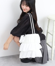 liberty select コットンフリルレーストートバッグ