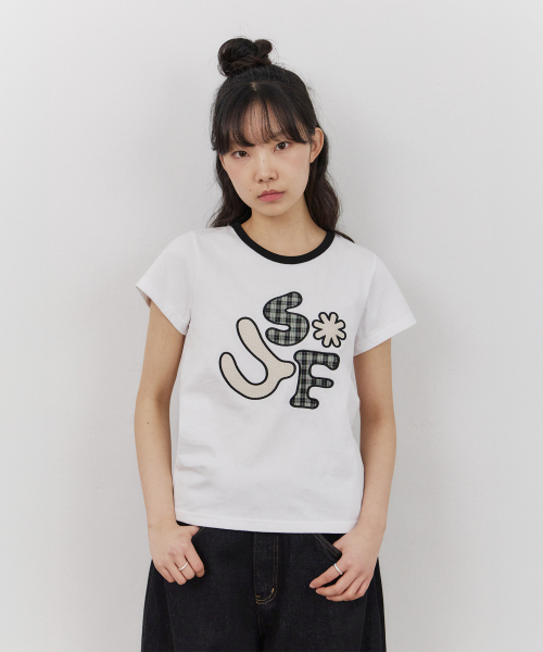 URBANSTOFF(アーバンストッフ)の「チェックドットアプリケティ (ホワイト)(Tシャツ/カットソー・レディース・その他・SMALL)」の2枚目の写真