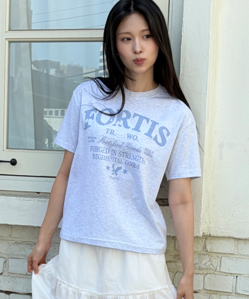 TRAVEL(トラベル)の「フォーティス クロップ 半袖Tシャツ ヘザーグレー(Tシャツ/カットソー・レディース・その他・SMALL/MEDIUM/LARGE)」の1枚目の写真