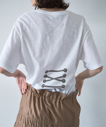 レースアップアーカイブTシャツ[ホワイト]